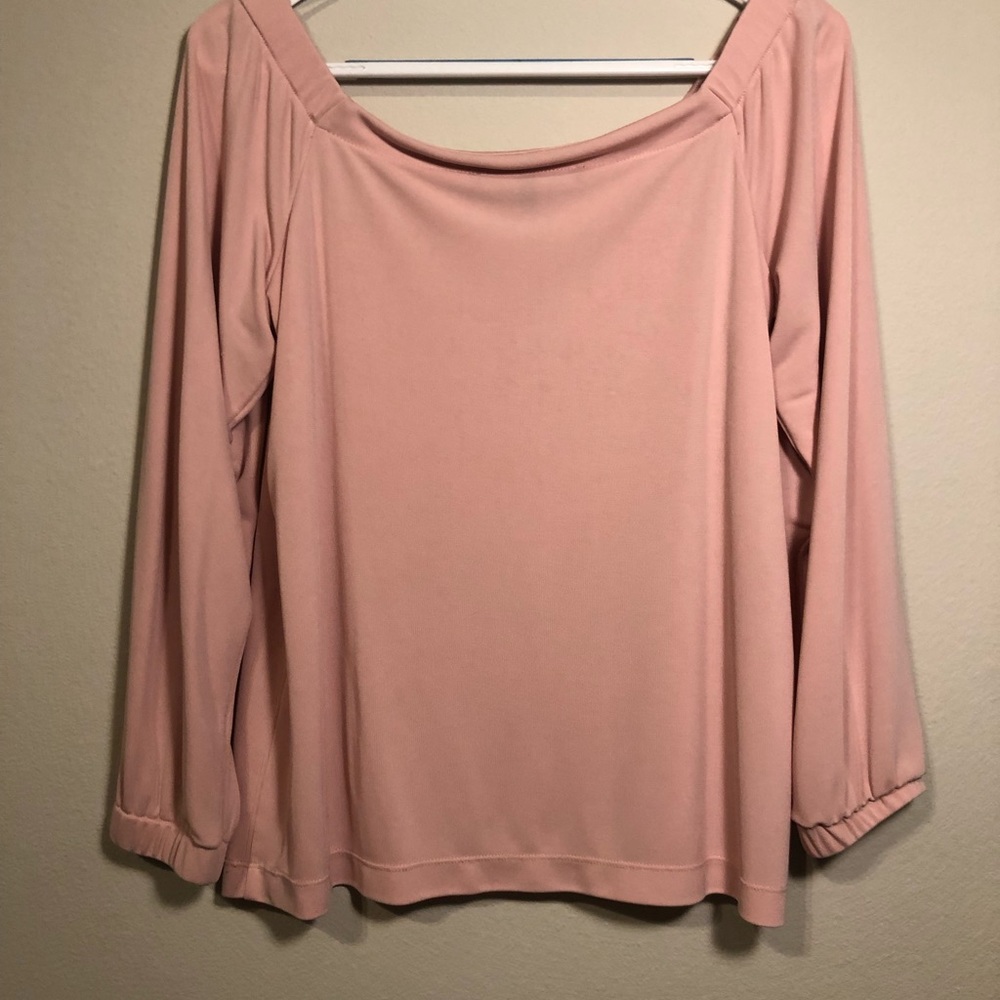White House Black Market Pink Off the Shoulder Top - Picture 3 of 3